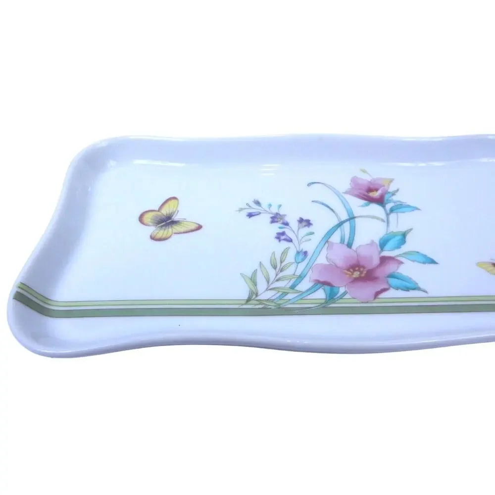 Vintage Andrea by Sadek Jewelry Vanity Trinket Tray with Butterflies & Flowers